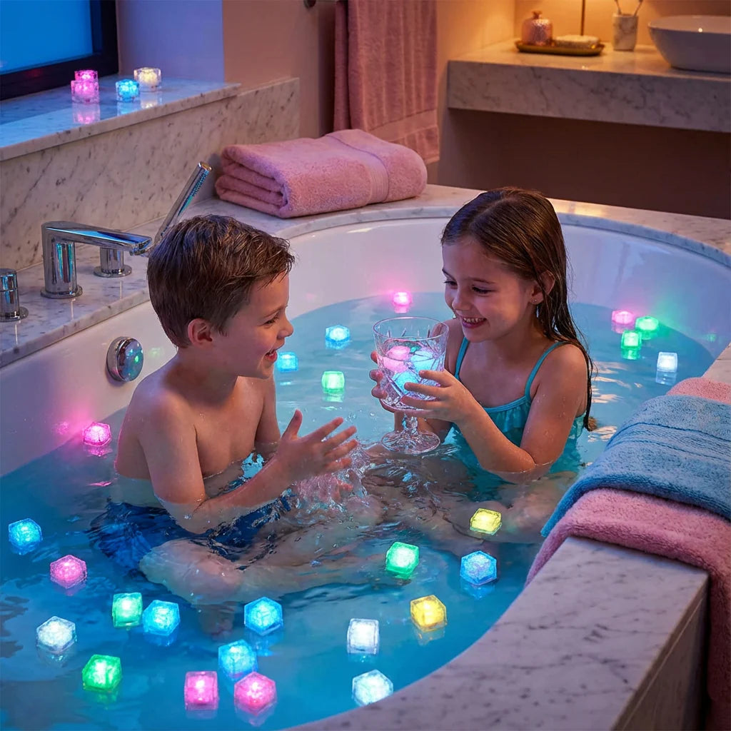 Light-Up Bath Cubes Toy for Kids, Set of 6